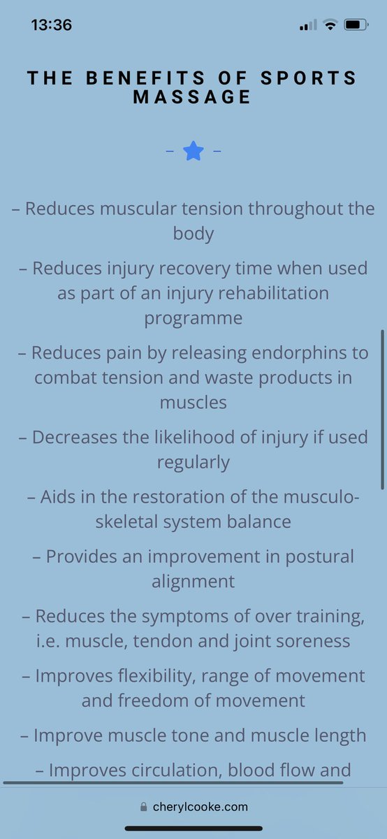 ferapi's tweet image. Cheryl Cooke provides Sports massage in Ash Guildford Surrey, also offers pregnancy massage and acupressure, Self love healing services and recovery from injury and maintenance therapy and recovery from difficult times
cherylcooke.com/sports-massage/