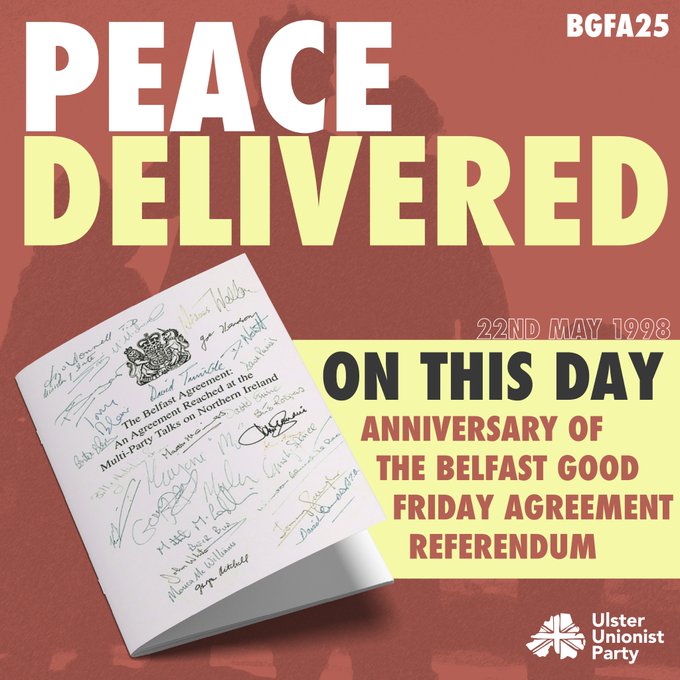 On this day 22nd May 1998, Good Friday agreement referendum. 