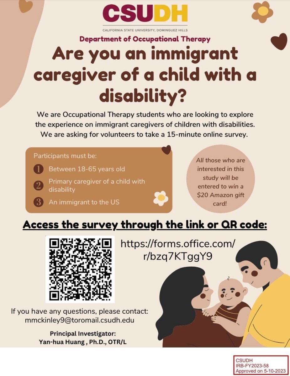 Please take this survey to bring insight about your experience! #immigrants #medicallycomplex #parents #caregivers #disabilityinclusion #disabilitypride #DisabilityTwitter #occupationaltherapy