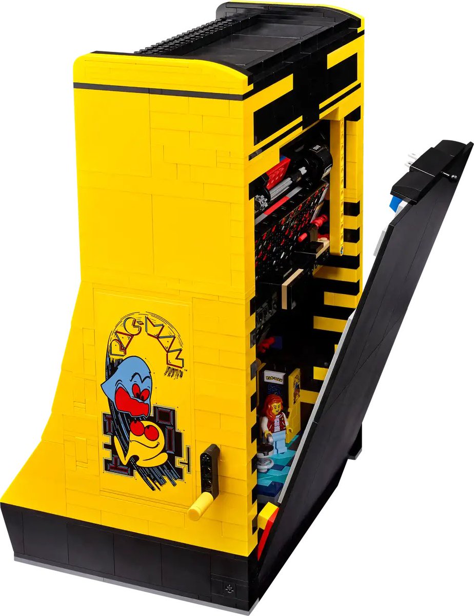 LEGO continues to do crazy things with video game themed sets. This new Pac-Man machine has some really cool little details, like a hand crank to animate the screen and a mini arcade hidden inside the cabinet.