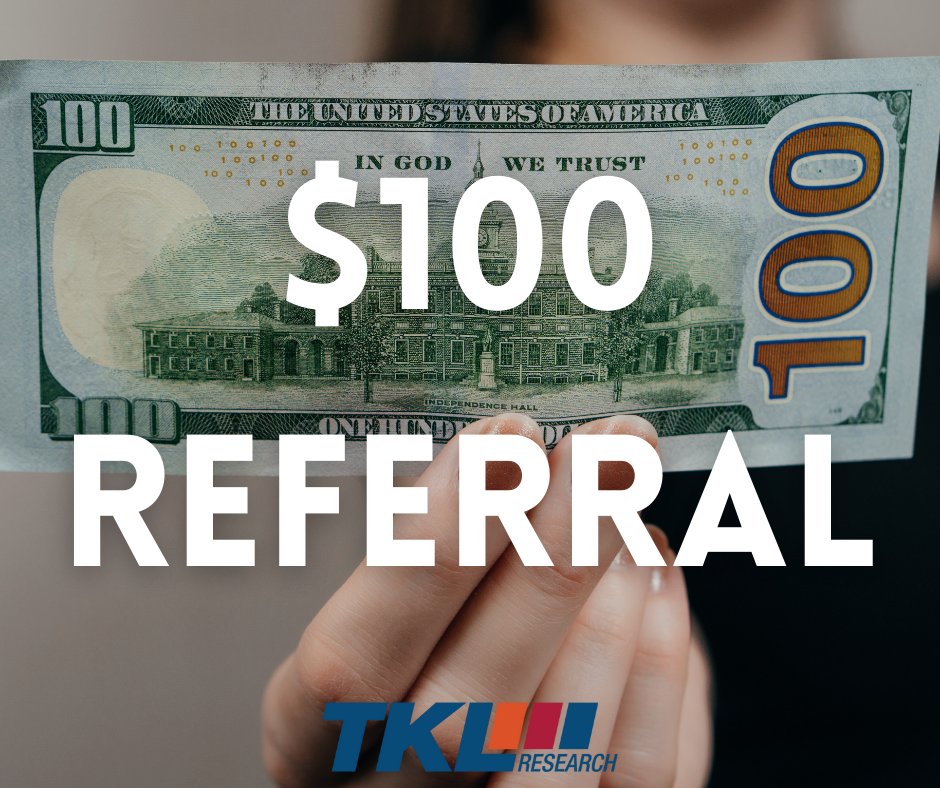 TKL_Research's tweet photo. WE ARE NOW PAYING A $100.00 REFERRAL TO ANYONE WHO REFERS A PERSON THAT COMPLETES THIS STUDY:

https://t.co/wbRCmASMGA

Please call 201-587-0808 for details. https://t.co/fjBC2b7e3Z