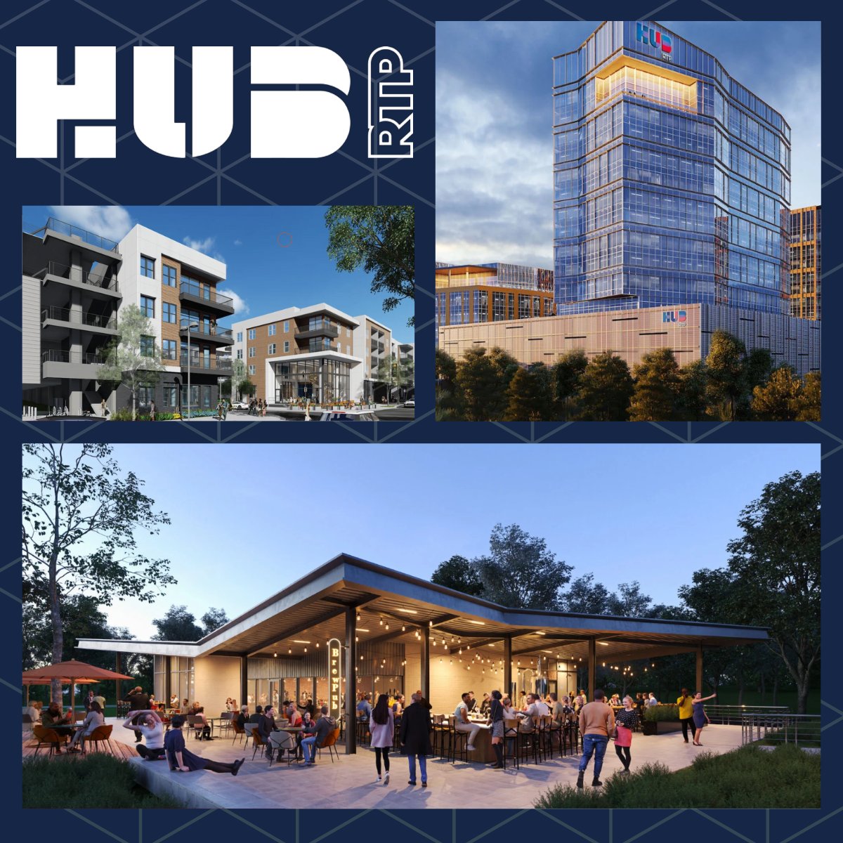 Hub RTP offers the ability to not only work in Research Triangle Park but live there, too. Once complete, Hub RTP will boast 1-million square feet of office and lab space, 50,000-square feet of retail, 1,200 apartments, 250 hotel rooms, and more. researchtriangle.org/counties/durha…