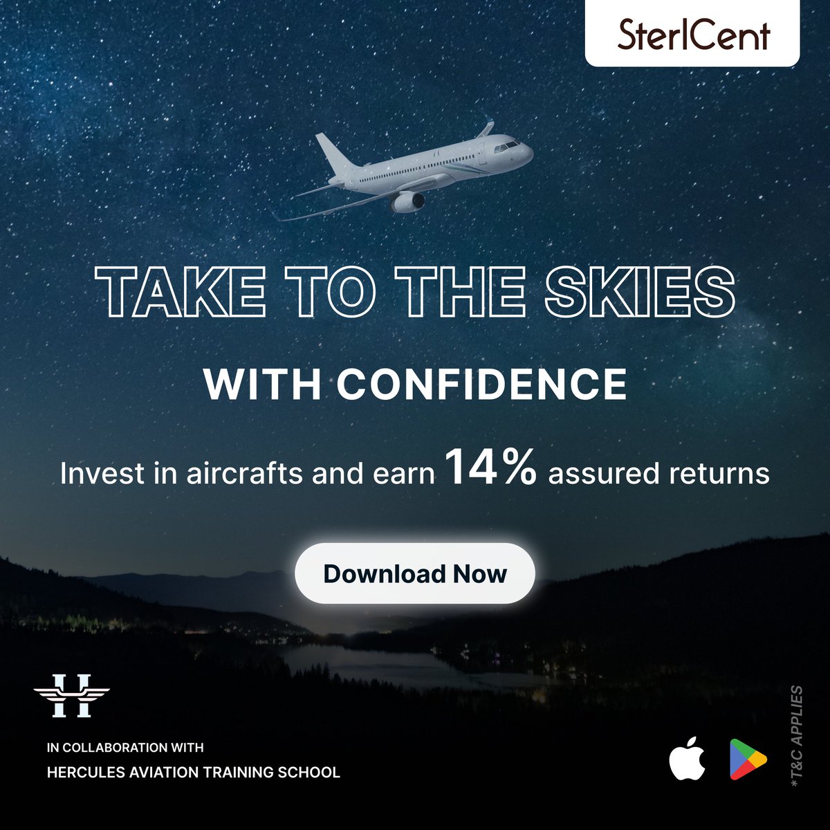 Willing to invest in Aircrafts? 🛩️ 

With SterlCent and Hercules Aviation Training School, owning an aircraft has become more accessible than ever. 📷 

Invest today to earn a fixed return of 14% p.a. and 3x equity returns 📷

Explore the deal : sterlcent.com