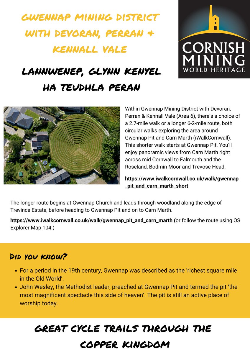 CornishMining's tweet photo. Happy Monday! ☀️
🥾 Four routes to pick from today for #NationalWalkingMonth, as we visit Areas 6 and 7 of our #CornishMining #WorldHeritageSite.
#walksincornwall #explorelocal #supportlocal #discover #thegreatoutdoors #cornishheritage #ourminingworld https://t.co/3alg8qqHMI