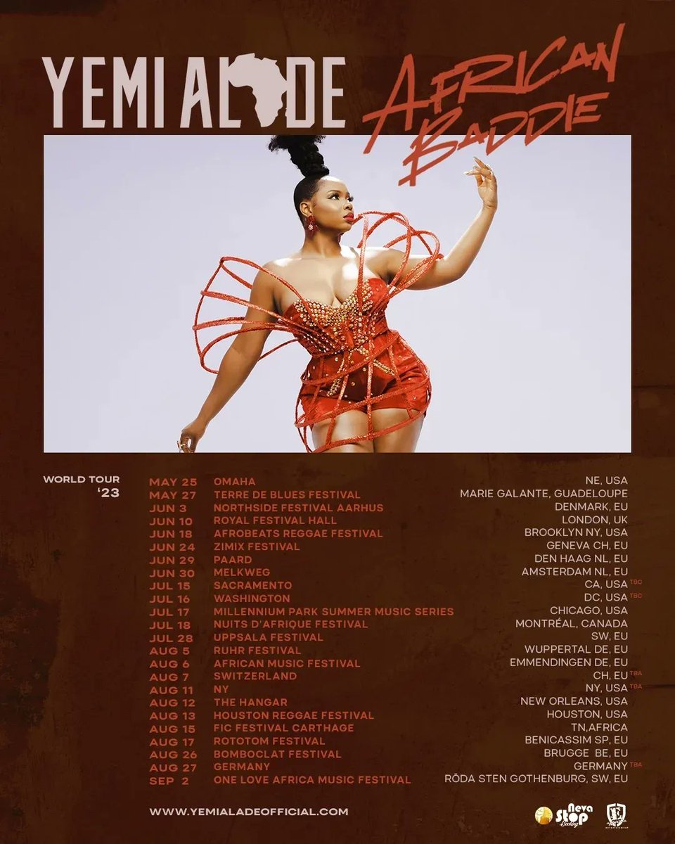 YemiNews's tweet photo. The official dates for Yemi Alade's 4th world tour is here, more dates to be included soon.

 🎟️ https://t.co/ilaC0P8A4j https://t.co/9jXciYaA9Q