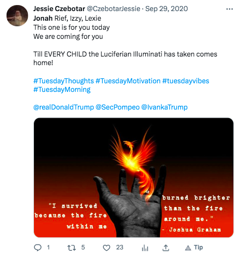 GeoartsPhoto's tweet photo. Jessie exploiting Jonah Rief's abduction (and two other kids) promising help that never came.

#JonahRief #JonahRiefExploited https://t.co/XkrjOI59wR