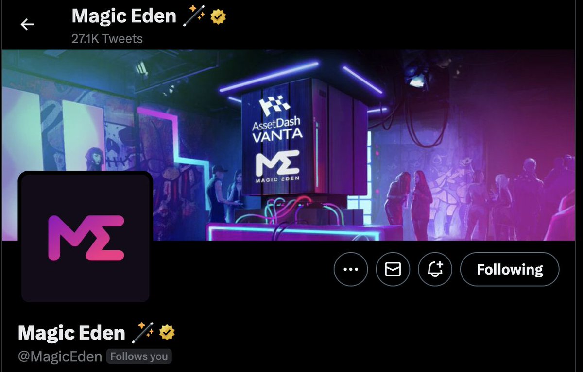 assetdash's tweet photo. gm @MagicEden 

cool Twitter banner 🥰 https://t.co/qPHKZbFpIo