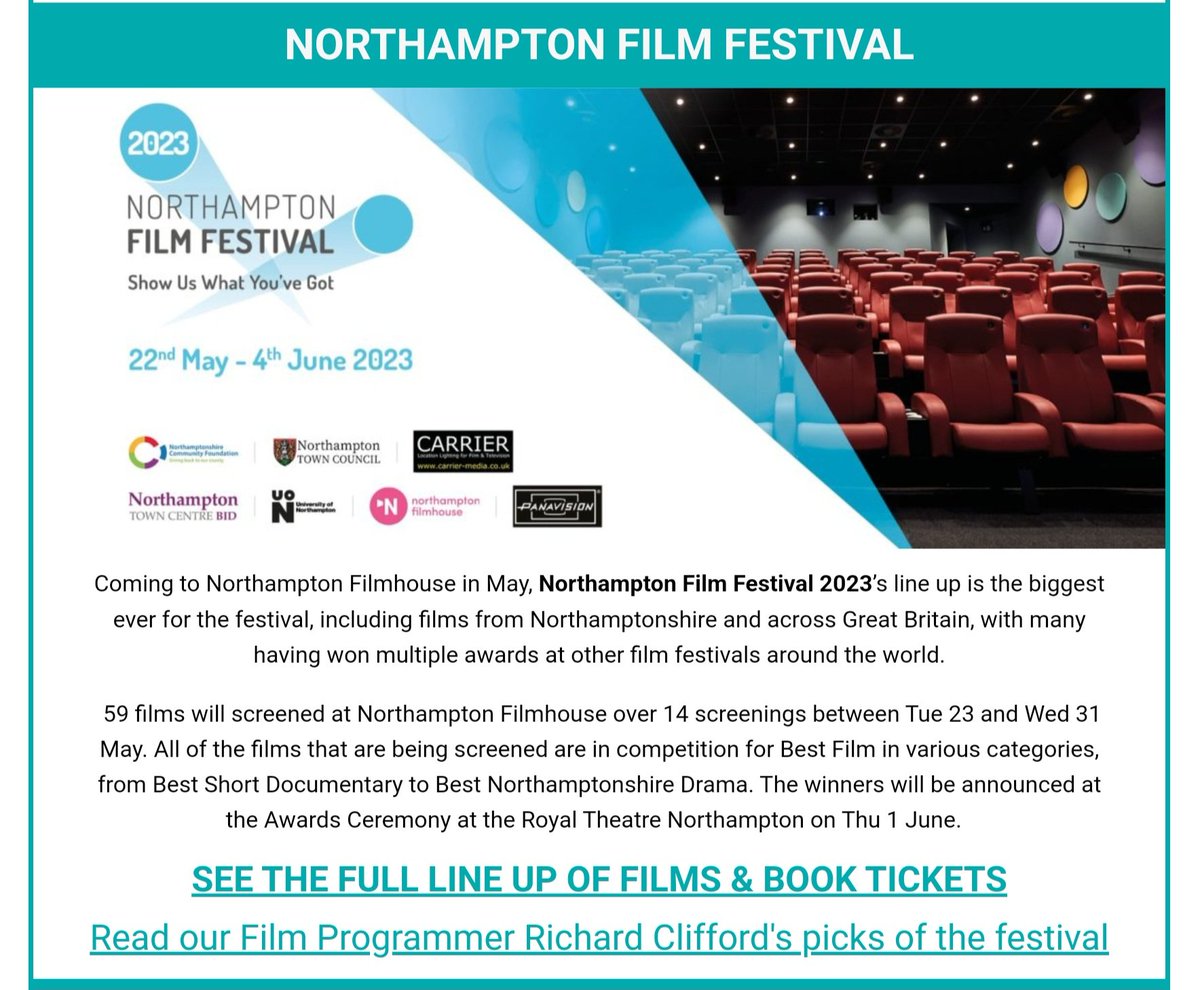 Loads going on at <a href="/NNFilmhouse/">Northampton Filmhouse</a> from tomorrow for #NorthamptonFF 2023. northamptonfilmfestival.eventive.org/welcome