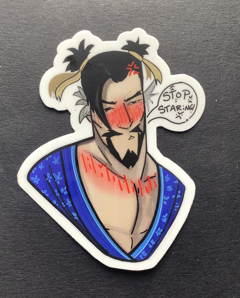 Blushy Hanzo Stickers. Available in my shop, link in bio! limited amount. 
#hanzo #overwatch #overwatch2 #OverwatchFanart #mchanzo #genji