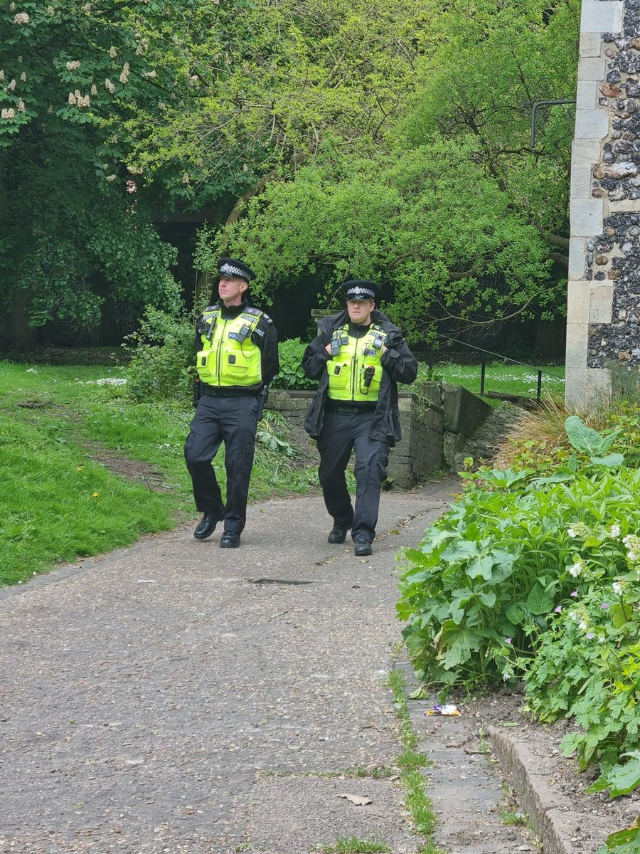 Officers were out on patrol in Norwich today. Did you see them? Patrols included King St, Rouen Rd, Haymarket, Sloughbottom Park, Vale Green, Sarah William Close & surrounding roads  near UEA. #NorfolkCPT