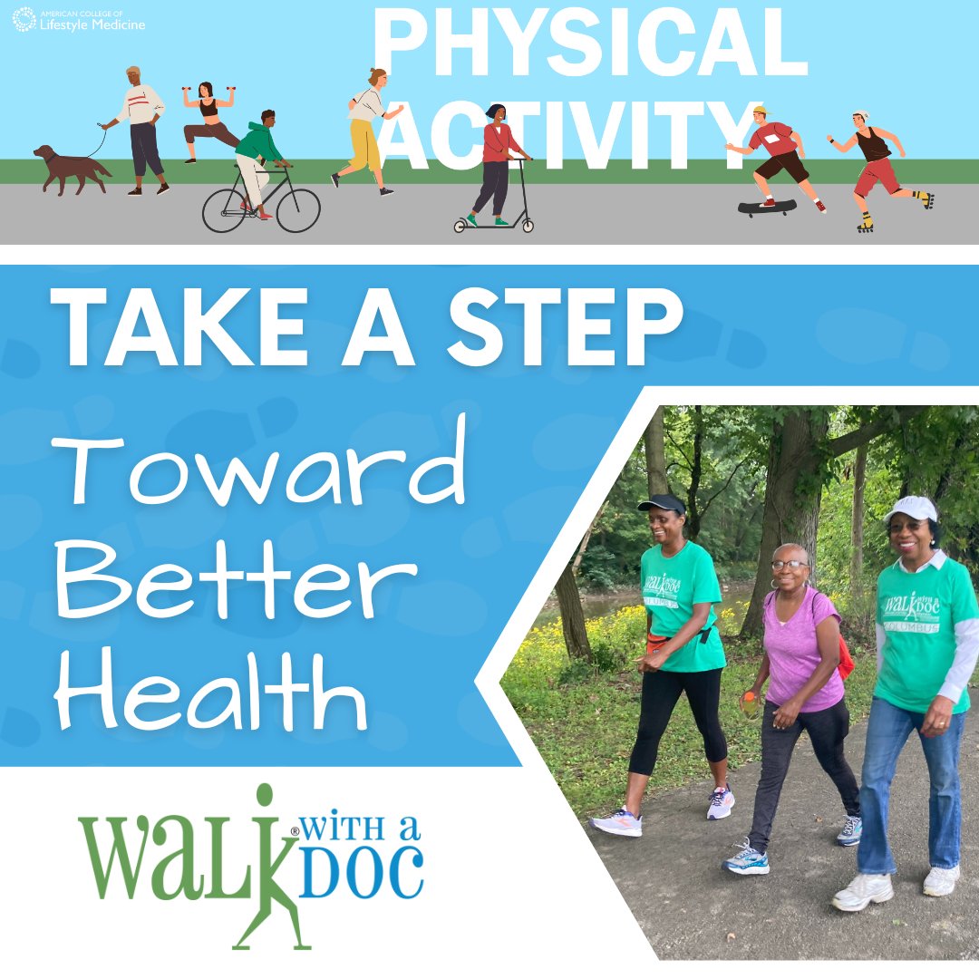 walkwithadoc's tweet image. Day 2 of #LMWeek focuses on our favorite pillar of @aclifemed: physical activity! Regular physical activity, like walking, is one of the easiest ways that you can improve your overall health. Learn more about the power of walking at walkwithadoc.org/join-a-walk/wh…
