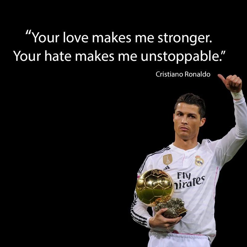 Cristiano Ronaldo is the only player in history who enjoys criticism.