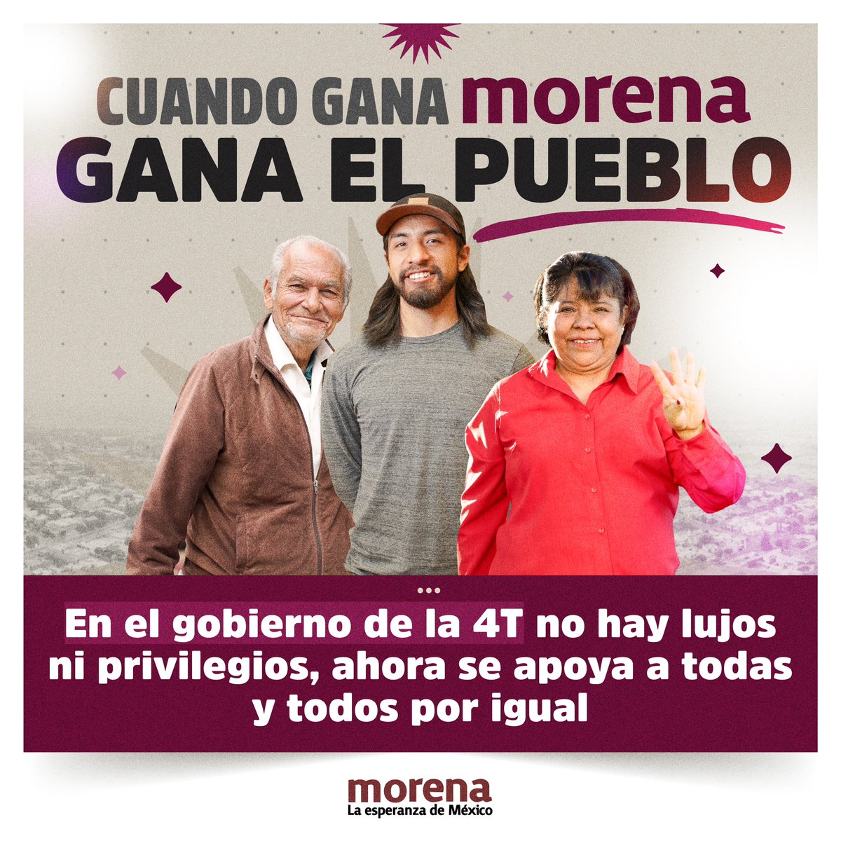 PartidoMorenaMx's tweet image. Antes los gobiernos se gastaban miles de millones de pesos en lujos y privilegios para unos cuantos, ahora se utiliza el presupuesto para el bienestar de todas y todos los mexicanos.

Porque cuando gana Morena, gana el pueblo.