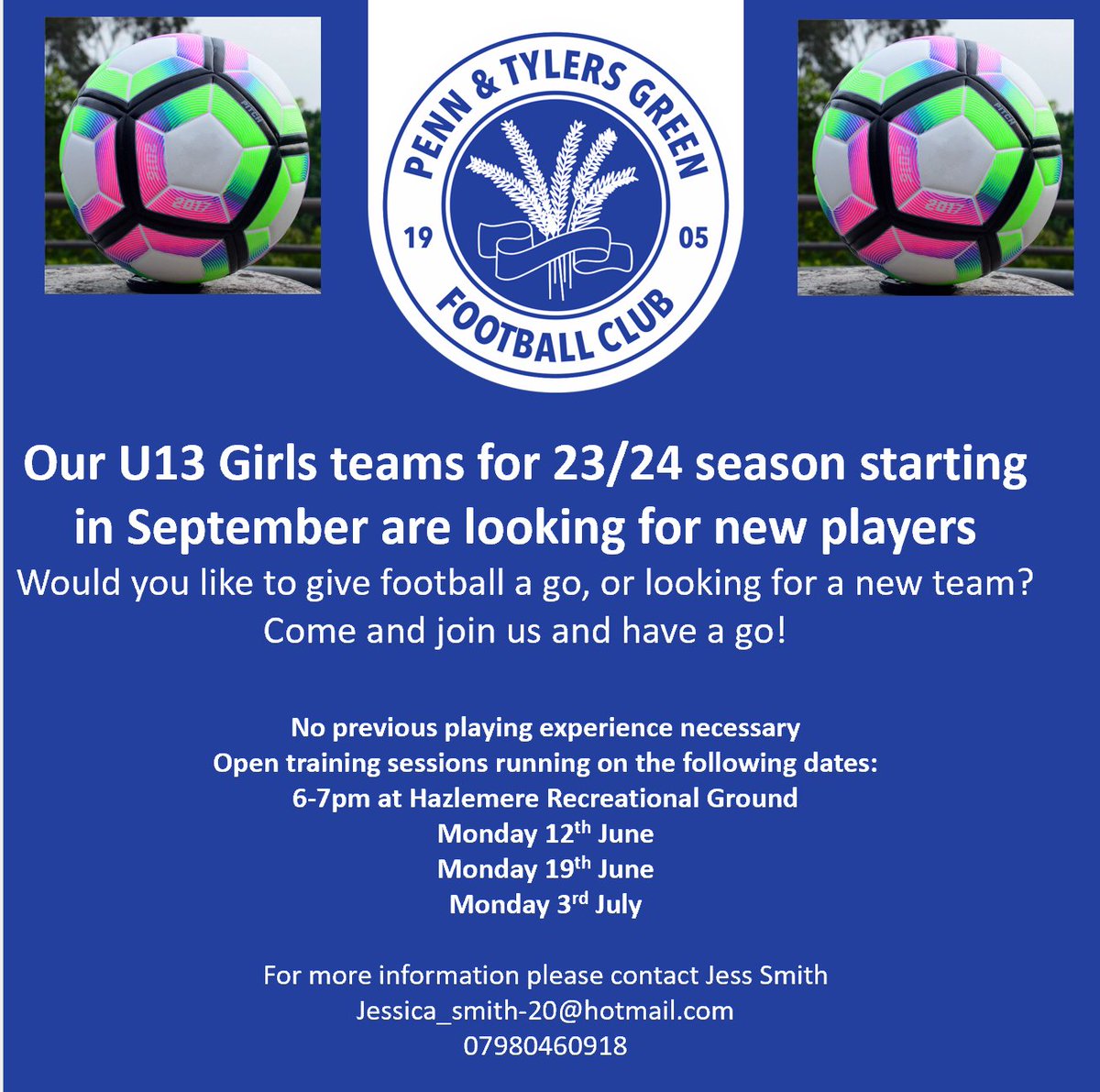 Any girls in current year 7 interested in playing football or joining a new club next season? We are looking for new players for our U13 teams!