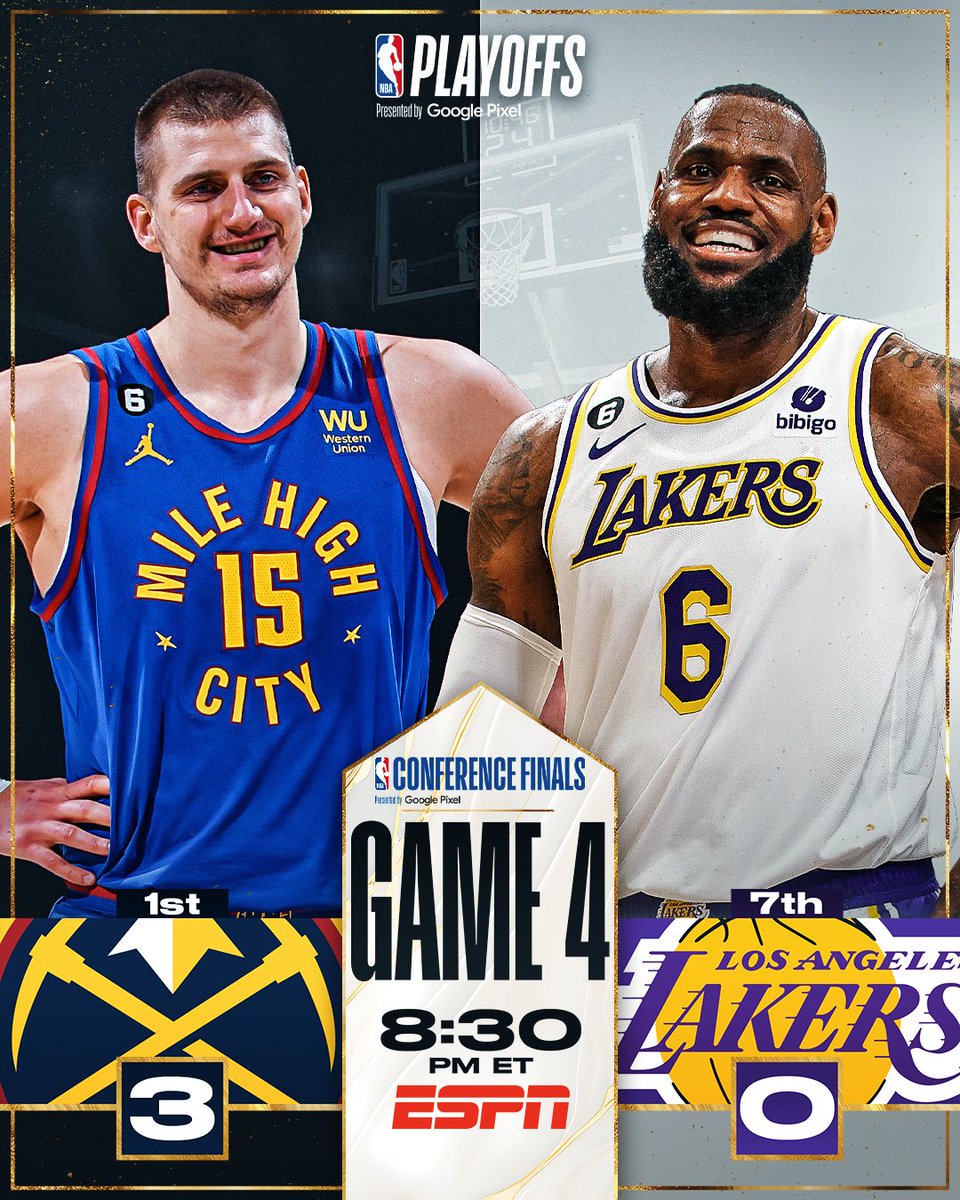 NBA's tweet photo. The NUGGETS seek their FIRST-EVER Finals berth TONIGHT on ESPN!

DEN/LAL series hub: https://t.co/X7ssFmQ2I8 https://t.co/dHneHTzGdT