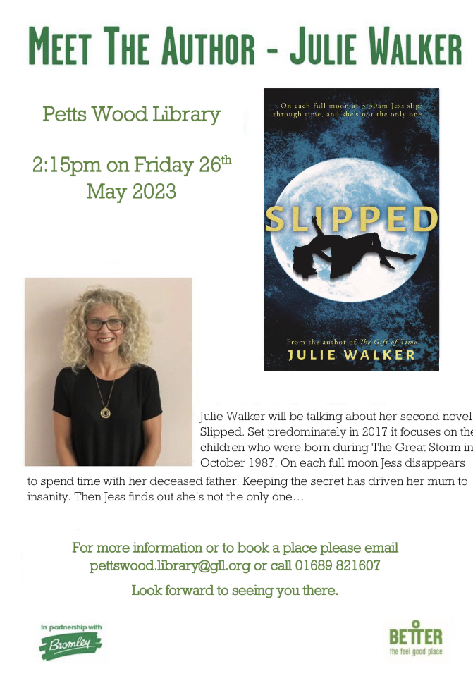 Excited to be doing my first library talk for my new novel, Slipped this Friday ❤️ @BromLibraries  #LibraryTalk #NewRelease #newnovel #authorlife  #authorssupportingauthors #readers #readersoftwitter  #UrbanFantasy #contemporaryfantasy #WritingCommunity
