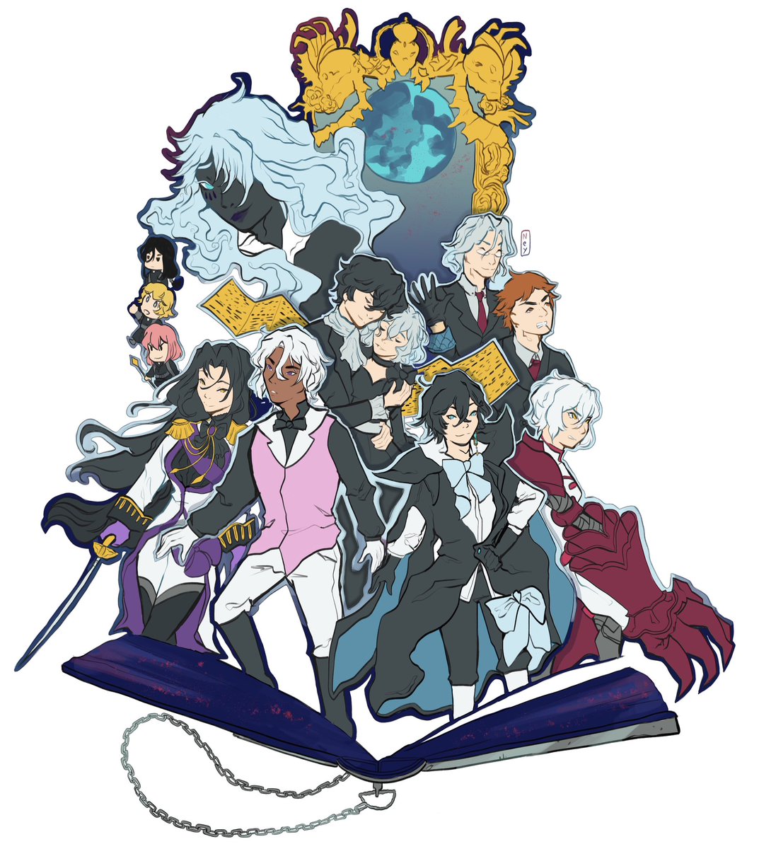 neybulous's tweet photo. I am so happy #vnc is back… here is a little (pop-up) Book of Vanitas to celebrate ! 
#VanitasNoCarte #ヴァニタスの手記 #ThecaseStudyofVanitas https://t.co/L4eMuAYNC6