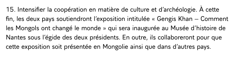 renaudfranck's tweet photo. Trois ans après la censure par #Pékin de l'exposition #GengisKhan @ChateauNantes, le président de la #Mongolie inaugurera l'exposition "Comment les Mongols ont changé le monde" à #Nantes cet automne. Sa présence officialisée lors de la visite @EmmanuelMacron à #OulanBator. https://t.co/32C5XFEyrF