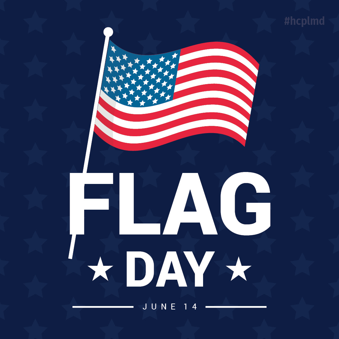 Happy Flag Day! Fun fact: The 50-star US flag was adopted on July 4, 1960. 🇺🇸 Explore the history of the US flag through HCPL's digital resources: hcplonline.org/databases.php #LibraryDigitalResources #DigitalLibrary #HCPLmd #HarfordCounty