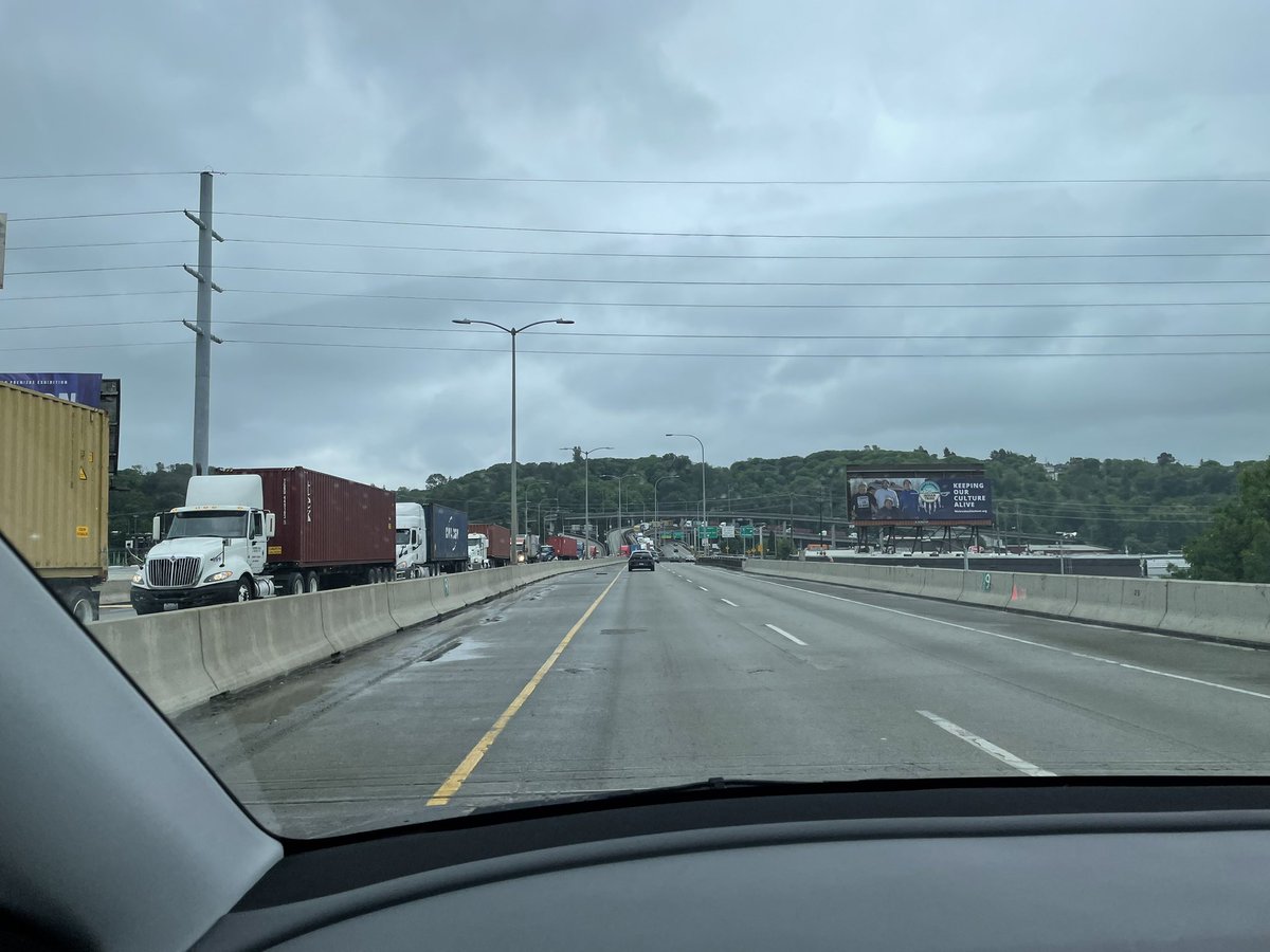patrickgerding's tweet image. West bound bridge a mess of trucks @westseattleblog. All on ramps backed up