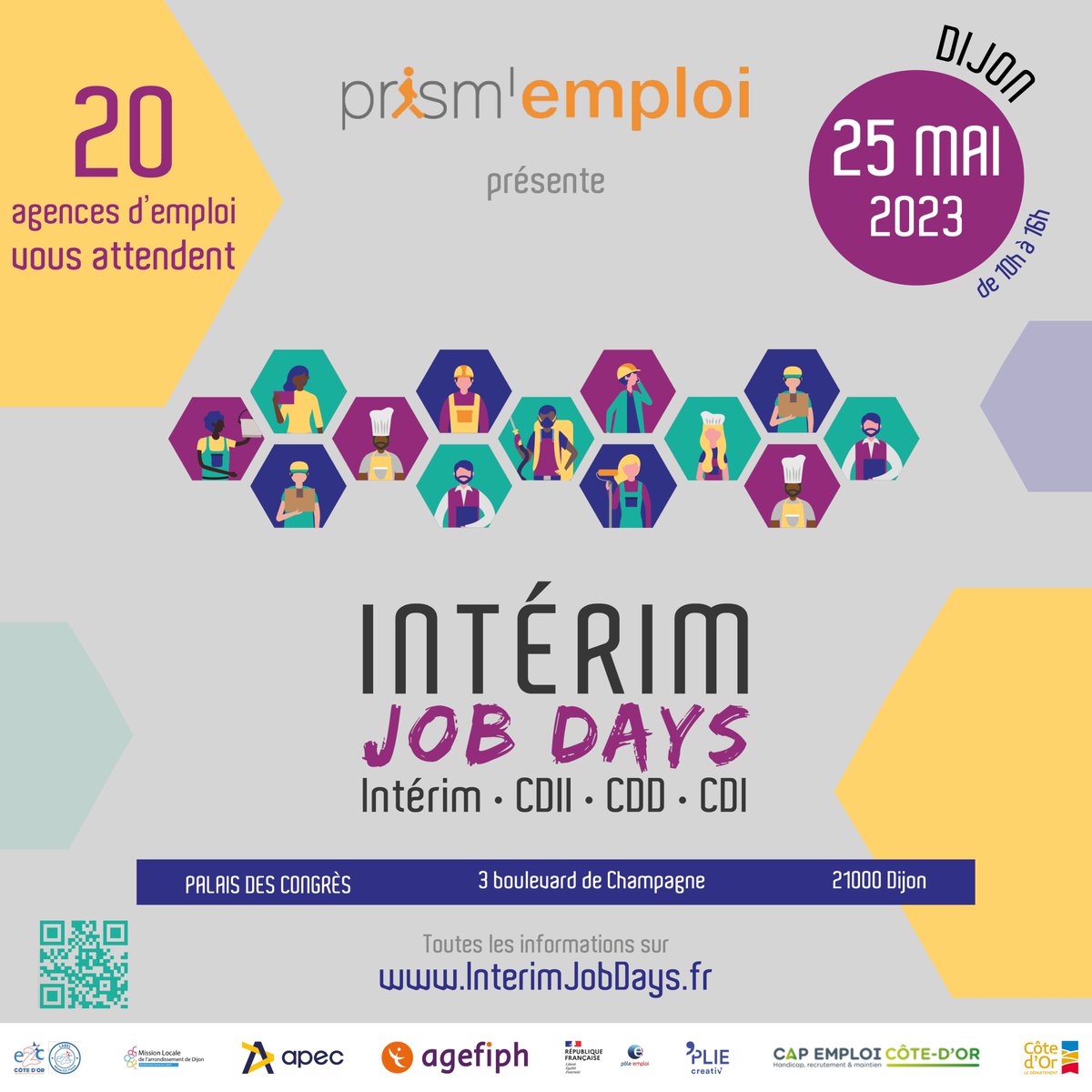 J-3 avant la 1ère édition des Intérim Job Days  le 25 mai au Palais des Congrès de Dijon  avec nos partenaires :
@poleemploi_bfc <a href="/Capemploi_/">Cap Emploi</a> <a href="/ApecBFC/">Apec Bourgogne-Franche-Comté</a> <a href="/LE2c21/">Lucie E2C21</a> 
<a href="/E2cCotedOr/">E2C Côte d'Or</a> <a href="/AKTO_OPCO/">AKTO</a> @agefiph_bfc <a href="/CoteDOrActu/">Cote D'Or Actualité</a> <a href="/Missionlocale21/">Mission Locale Dijon</a>
#intérim #recrutement #emploi #emplois #Dijon