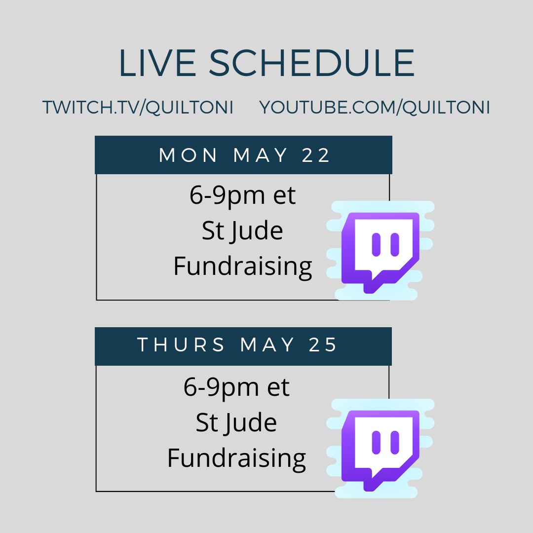 quiltoni's tweet photo. It's the final week of @StJudePLAYLIVE fundraising!!

Every $5 you donate gets a chance to win some amazing prizes!!

https://t.co/4vZoATQufD

#charity #stjude #StJudePartner #StJudeAmbassador https://t.co/gvJaVMOvV6