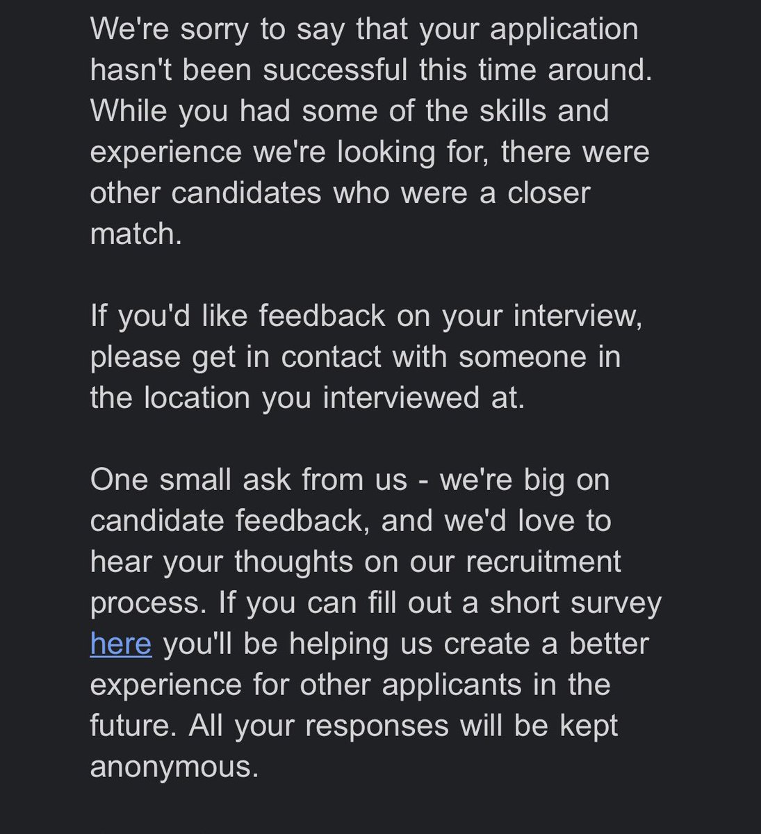 KellyClwn's tweet photo. @sainsburys Is this acceptable? Cancel an interview with less than 24 hours notice, offer feedback for the non existent interview, and then have the audacity to ask for feedback yourselves. 
I’ve got some feedback, most I won’t post, but treat people better, this is outrageous! https://t.co/23CRY4ktgN