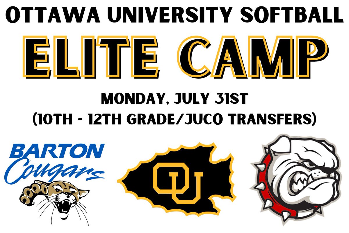 OttawaBravesSB's tweet photo. Sign up for our Summer Camps today‼️

🥎 Prospect Camp 
⏳ Monday, June 26th
📍 Ottawa, KS
➡️ https://t.co/MH3LsfT6Ue

🥎 Youth Camp
⏳ Tuesday, June 27th
📍 Ottawa, KS
➡️ https://t.co/3NRV1H5gBp

🥎 Elite Camp 
⏳ Monday, July 31st 
📍 Ottawa, KS
➡️ https://t.co/kcFTqtraGe https://t.co/c2Q2mGD5wr