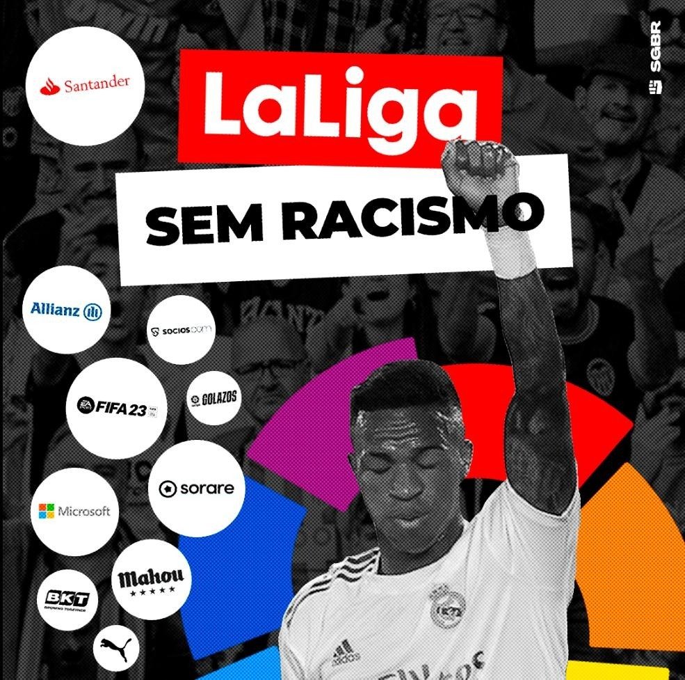 slpng_giants_pt's tweet photo. Olá @santander_br, tudo bem? O caso ocorrido ontem com o jogador Vinícius já se repetiu diversas vezes e mostra que temos um sério problema no campeonato LaLiga. É de suma importância que a empresa se posicione contra o racismo e peça por mudanças no campeonato que vocês patrocinam.
