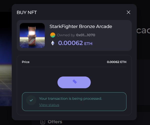 buy an nft on Starknet using mintsquare.io
it doesn’t have to be expensive, i just bought a $1 nft from the starkfighter collection. remember it’s the interaction that matters!
if you still don’t know how to use Starknet, don’t worry, thread dropping soon👋