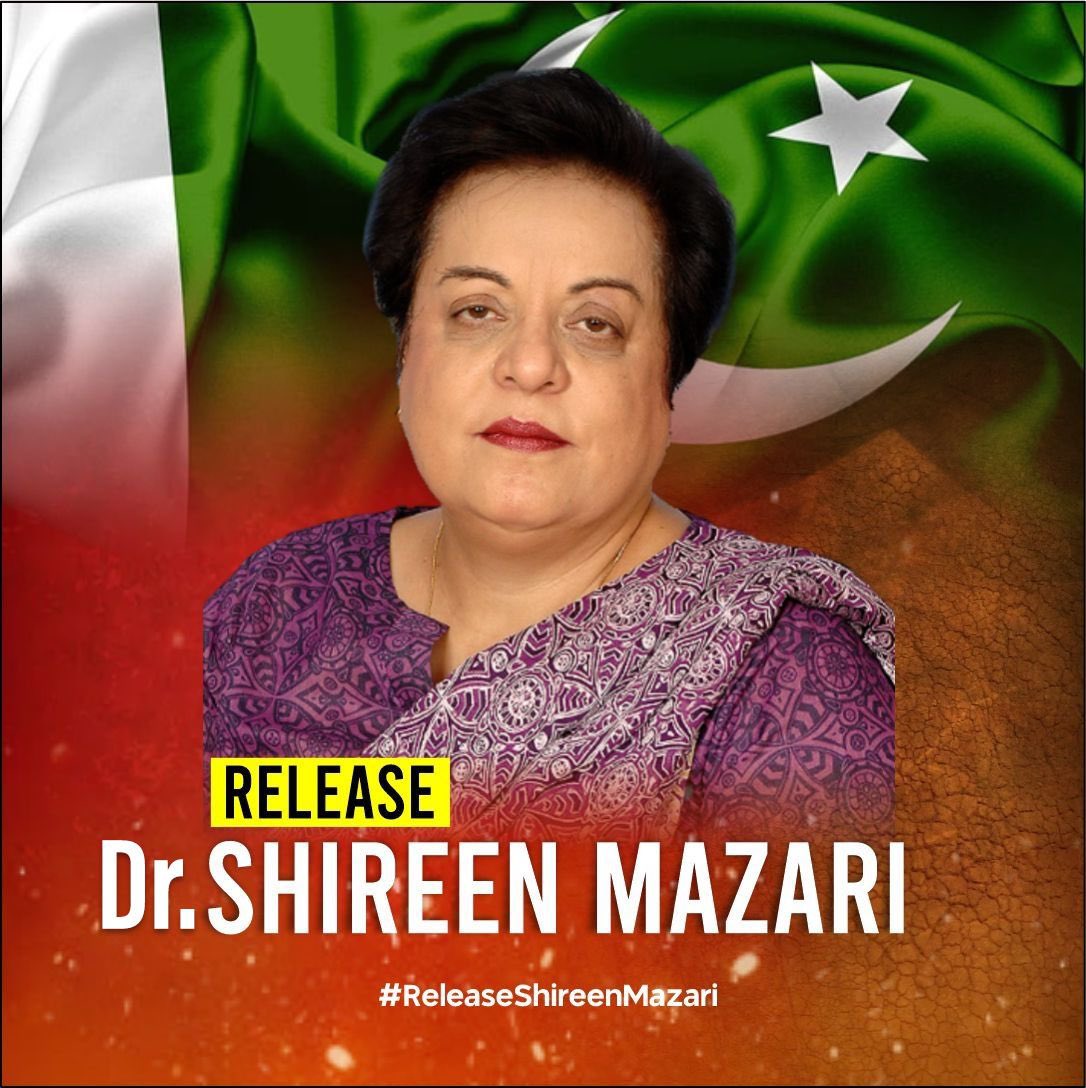 PTIOfficialUSA's tweet photo. Former Federal Minister and member of Imran Khan's PTI party, Dr Shireen Mazari, has been detained by police for the fourth time in ten days, after the Rawalpindi bench of the Lahore High Court had, earlier today, ordered her immediate release.

The imposed government is making a mockery of court orders and blatantly violating fundamental rights of citizens. 

#ReleaseShireenMazari