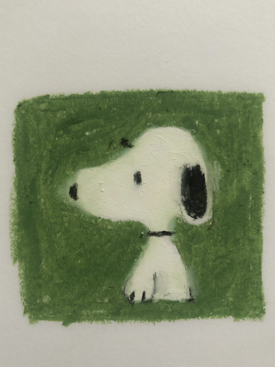 snoopy in oil pastel