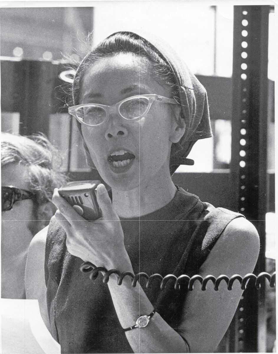 Japanese American activist Yuri Kochiyama, who was interned during World War II, was a bridge between African American and Asian Pacific American communities during the Civil Rights Movement. Here she speaks at an anti-war demonstration rally in 1968. #SmithsonianAANHPI