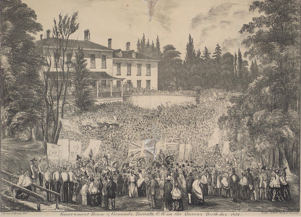A delightful #VictoriaDay to all! Here are the masses convened at Government House on May 24, 1854. See if you can spot my top hat! 📸 @torontolibrary