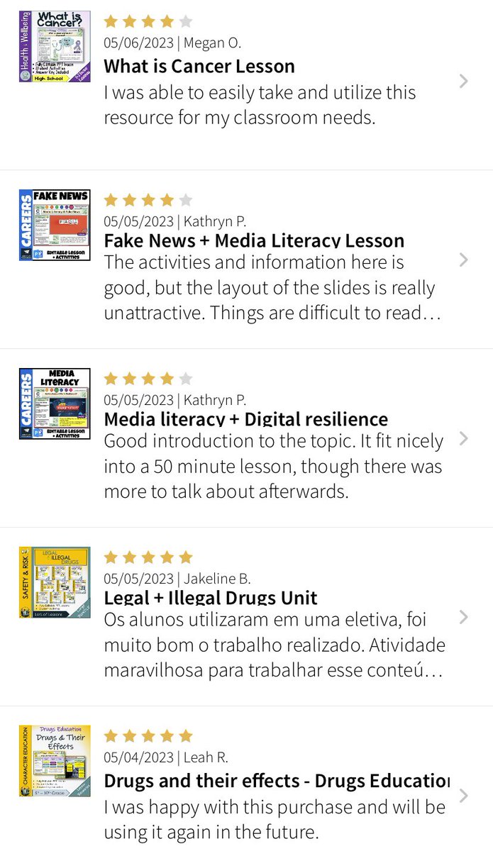 Cre8tiveR's tweet photo. All reviews from our Cre8tive Resources products we have received in May so far! 💛💛💛💛💛

Shop for FREE and paid lesson material here: https://t.co/TabbH5qZIz https://t.co/XAd3exAtmK