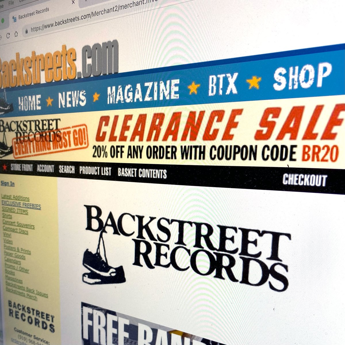 New markdowns: 20% OFF ALL ITEMS in stock at Backstreet Records. Everything must go! Use coupon code BR20 to apply the discount at checkout. Applies to items already sale-priced, too. backstreets.com/Merchant2/merc… #springsteen