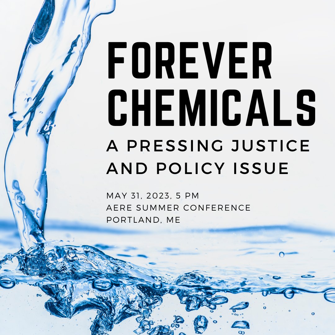 AereOrg's tweet photo. Join us at #AERE2023 for a compelling call-to-action for enviro and natural resource economists to conduct research related to #PFAS, a class of persistent industrial pollutants now widely found in water, soil &amp; human tissue.

Submit questions by 5/24: https://t.co/iHd3NFTYmN https://t.co/LKtxst1m9h