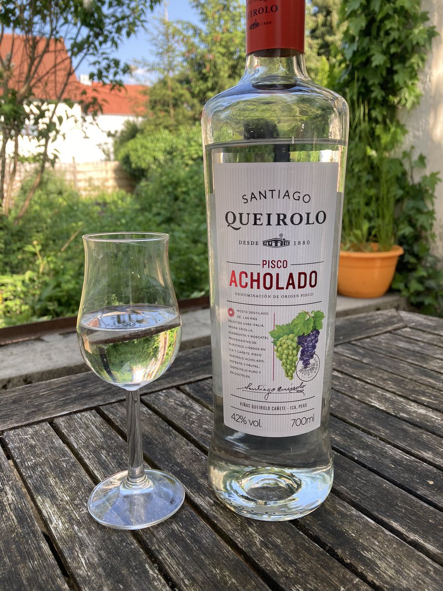 New on the now-for-something-completely-different shelf: Pisco Acholado from Peru. Nice aromas but a bit shy on the palate.