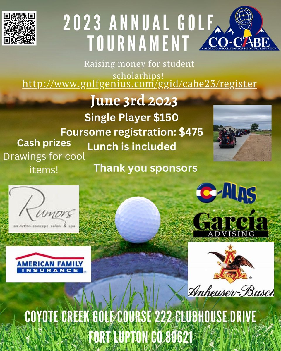 Colorado_CABE's tweet photo. 2023 CO-CABE Golf Tournament - https://t.co/wFKKQyi8rD https://t.co/973ukflXCm