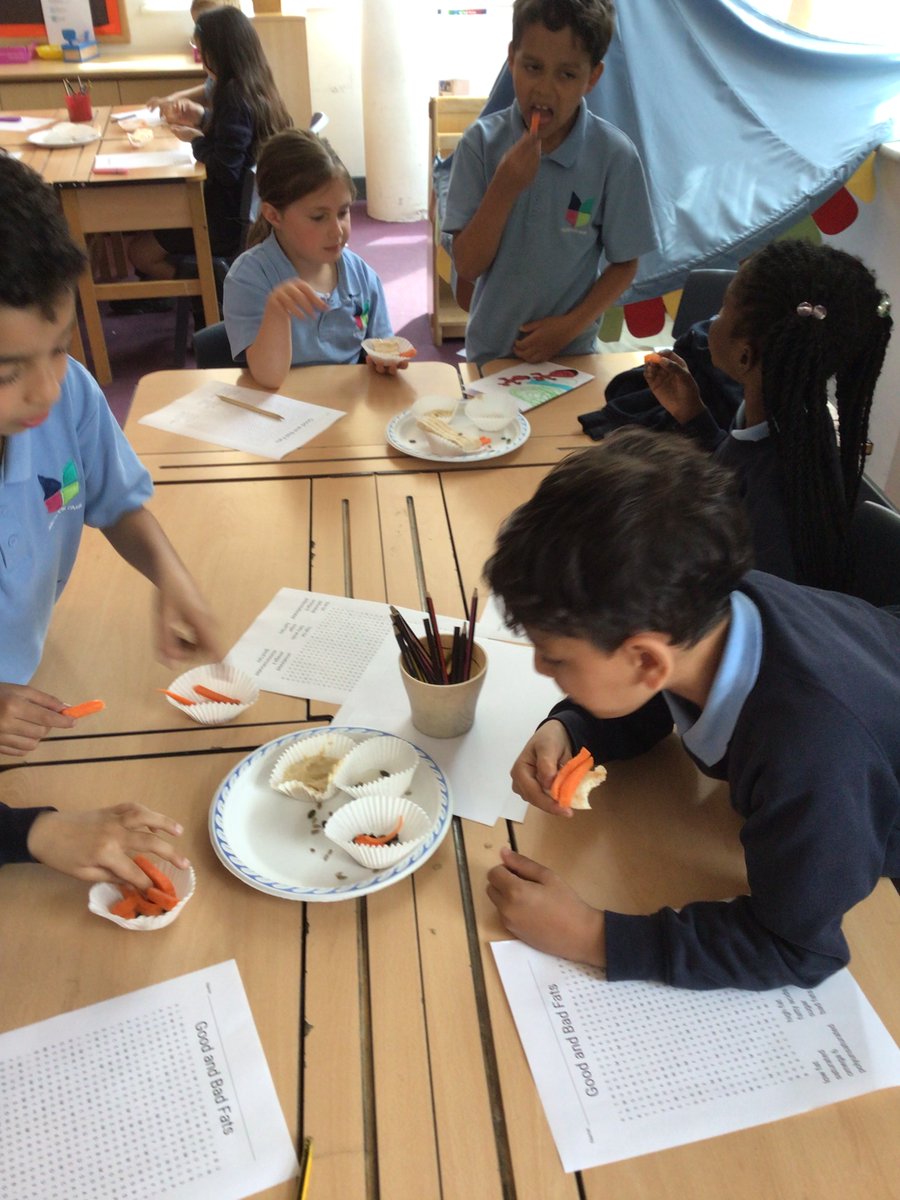 mbpsyear3's tweet image. Yummy, yummy! Today we talked ‘bad’ fats (saturated) and ‘good’ fats (unsaturated) in Science. Then we ate some (of the good types!) - olives, hummous, dark chocolate, pumpkin seeds. @MBPSHead @LDBSLAT @TeamThree11 #mbpsscience