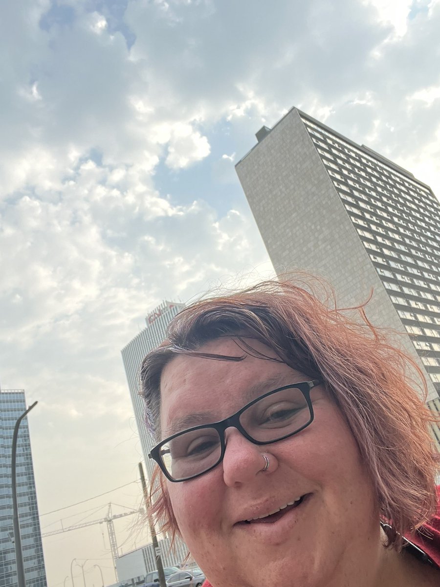 3DrumsofWheat20's tweet photo. Day 3 of #ARA2023  the smoke has cleared this morning so finally able to take a country mouse in the big city skyline shot! 16 resolutions to debate and vote on before we wrap up at 1pm. https://t.co/9UkKFyOrqU