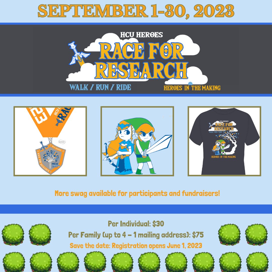 HCUAmerica's tweet photo. Ready to start your journey? πΆββοΈππ΄ββοΈ
Join HCU Network America for our virtual Race for Research! Whether you're a casual walker, an avid runner or cyclist, YOU can help make an impact! π
Registration opens June 1!
#RaceforResearch #HCUHeroes #HCU #HopeConnectsUs https://t.co/ZLJ5kdcFUf