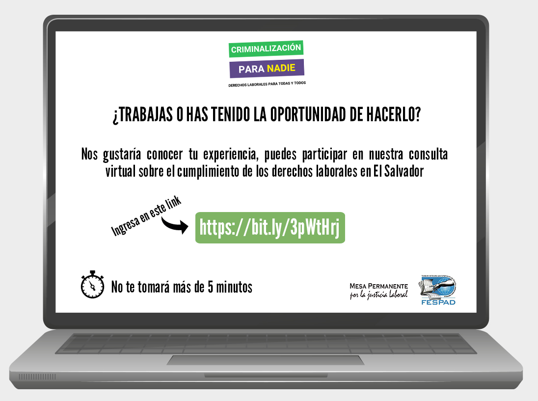#Campaña | ¿Trabajas o has tenido la oportunidad de hacerlo?
Si tienes más de 18 años puedes participar en nuestra #ConsultaVirtual sobre #derechos laborales.

🔗Puedes llenar el formulario: bit.ly/3pWtHrj

#ClaseTrabajadora #MPJL #derechos