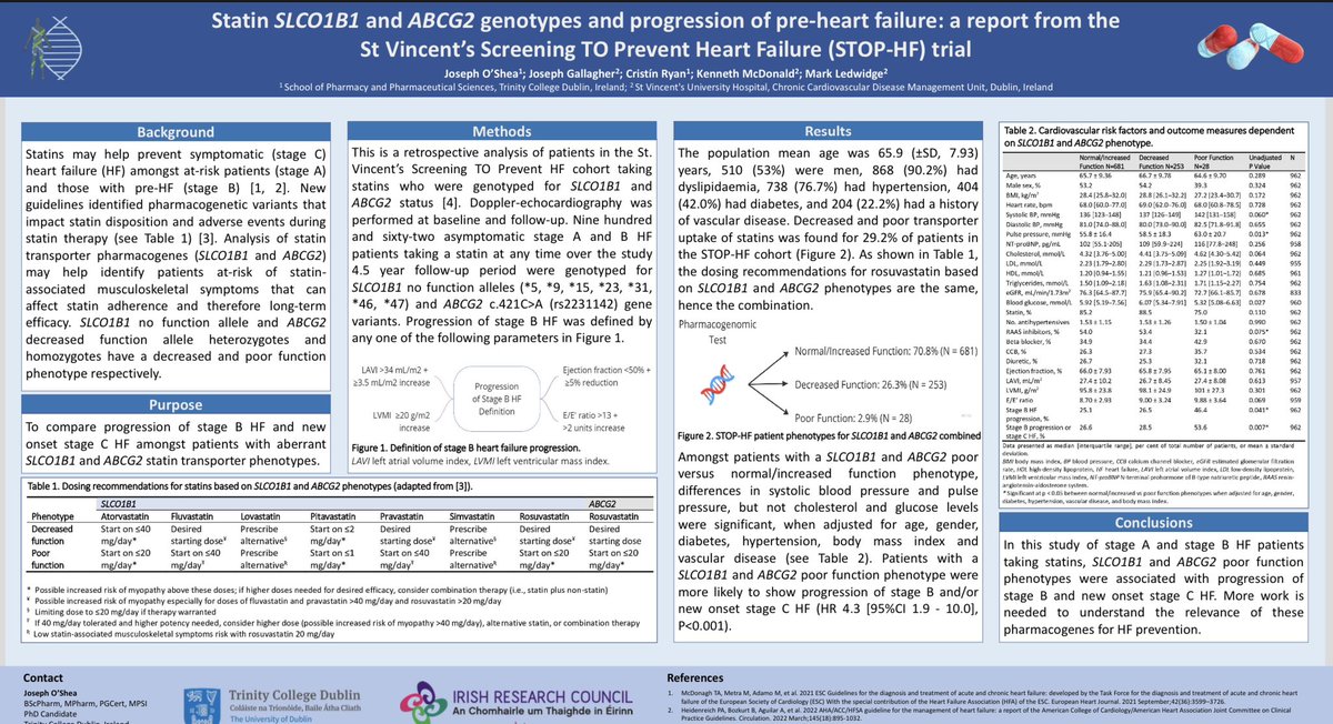 JosephCOShea's tweet photo. Great opportunity to showcase some of our research in Prague #HeartFailure2023 https://t.co/P6kQOwgFCP
