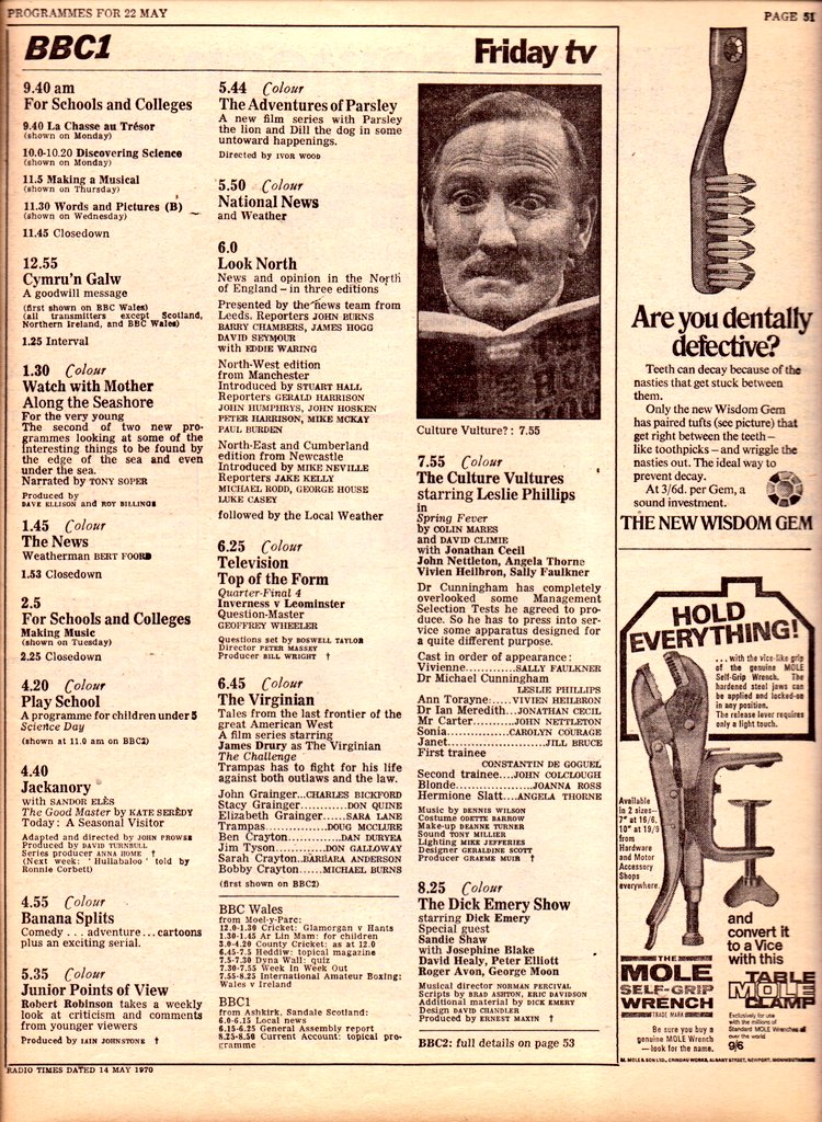 Graeme Wood on Twitter "TV📺22/5/70 BBC1 4.55Banana Splits 5.35Junior