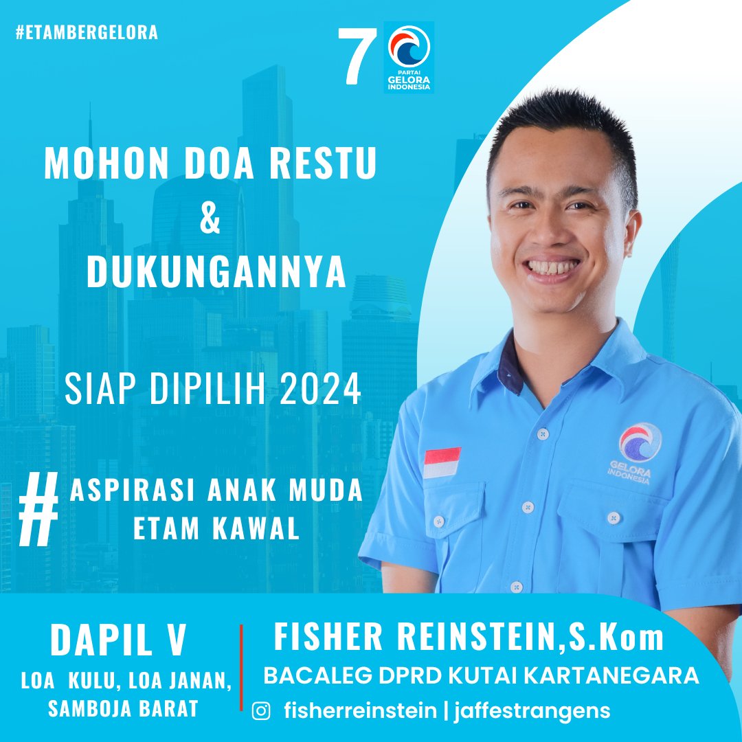 Mohon Doa Restu &amp; Dukungannya 
untuk Maju dalam kontestasi politik di Kutai Kartanegara - Kalimantan Timur

#gelora 
#gelora7
#fisherreinstein
#jaffestrangens