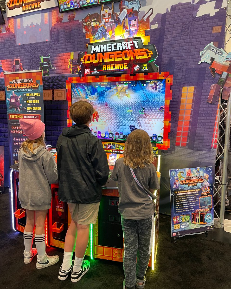 rawthrills's tweet photo. Dive into the depths of adventure with Minecraft Dungeons Arcade! 🌊🐠 Level up your game with the new Series 2 cards and explore an incredible underwater world in the Hidden Depths level. #MinecraftDungeonsArcade #RawThrills 💻🕹️👾 Check it out: https://t.co/PRx75963Oz https://t.co/dph0afBSuy