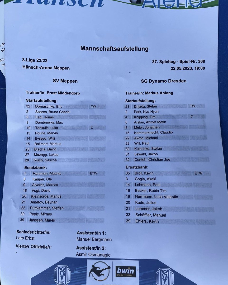 jensumbreit's tweet image. Die Aufstellung zum Montagabend 📝 
#svmsgd #sgd1953