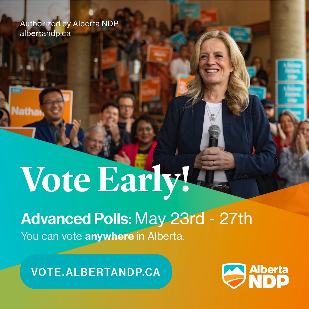 Alberta, this election is going to be close. Make a plan. Invite your friends. And go vote! Advance polls open TOMORROW: vote.albertandp.ca