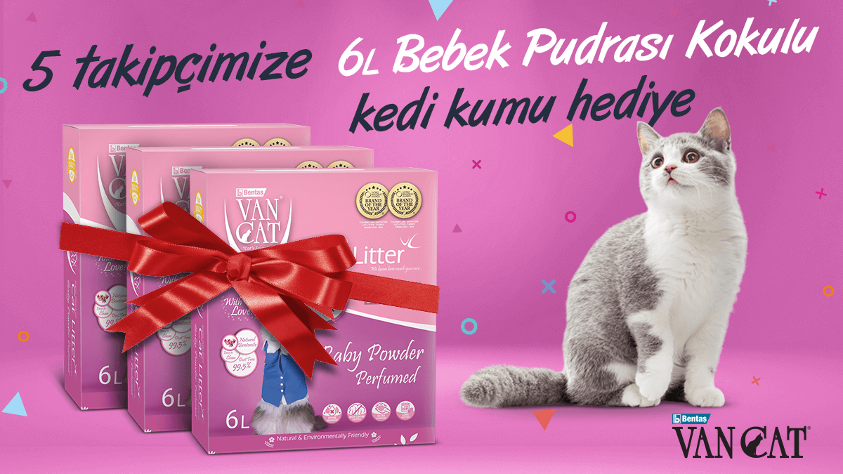 VanCat Bebek Pudrası Kokulu Kedi Kumu Çekilişi
👍 Takip et, RT'le,
👉 Bir arkadaşını etiketle.

3x6 litre #VanCat Bebek Pudrası Kokulu #Kedi Kumu kazanacak 5 #şanslı Twitter takipçimizden biri olma fırsatını yakala! 😉

• Kazanan takipçilerimiz 2 Haziran Cuma günü açıklanacaktır